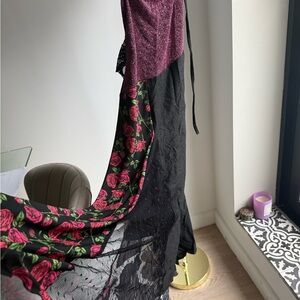 Floral Black and Purple Dress